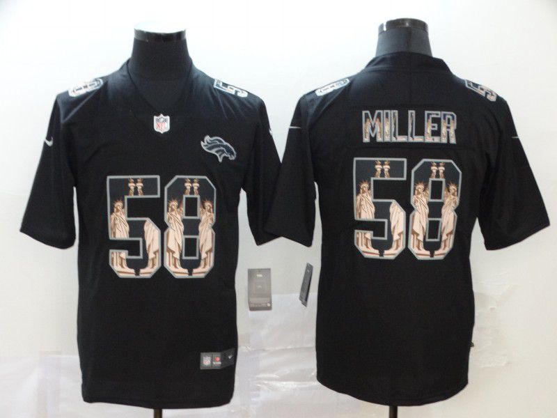Men Denver Broncos #58 Miller Black Goddess fashion Edition Nike NFL Jerseys